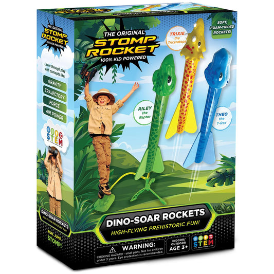 Stomp Rocket Original Dueling Rocket Launcher for Kids, 8 Rockets - Fun Backyard & Outdoor Kids Toys Gifts for Boys & Girls -Toy Foam Blaster Set Soars 200ft - Multi-Player Launcher Stand