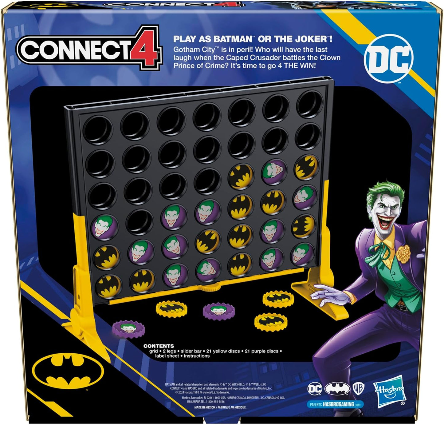 Connect 4 Batman Game | Batman-Themed 4 in a Row Game | Ages 6 and Up| for 2 Players | Strategy Board Games for Kids and Families (Amazon Exclusive)