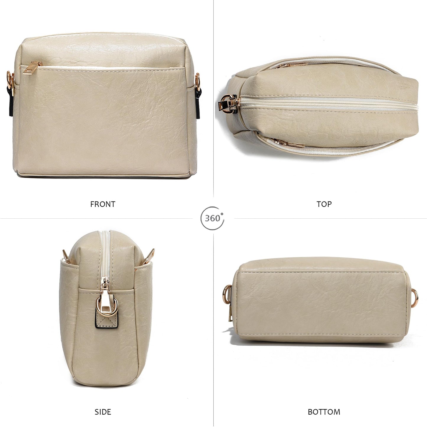 COCIFER Crossbody Bags for Women Purses Women's Shoulder Handbags Satchel Small Vegan Leather Cross Body Purse Wallet (N Beige)