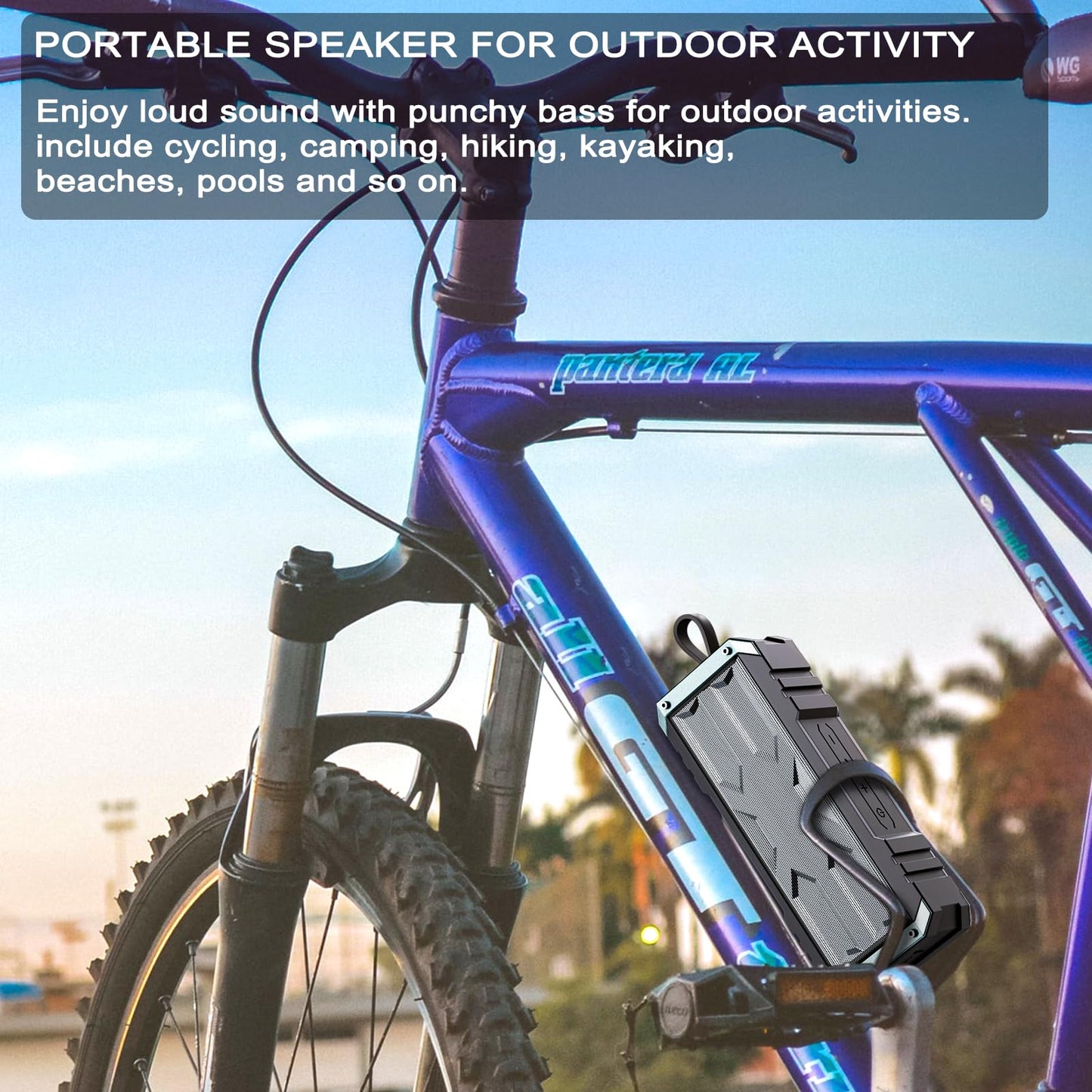 comiso Bluetooth Speaker, 5.3 Rugged Bluetooth Speakers with 20W Stereo Sound, IPX7 Waterproof, 24H Playtime, Small Speakers Blue Tooth Wireless with Deep Bass for Home, Outdoor, Beach, Travel