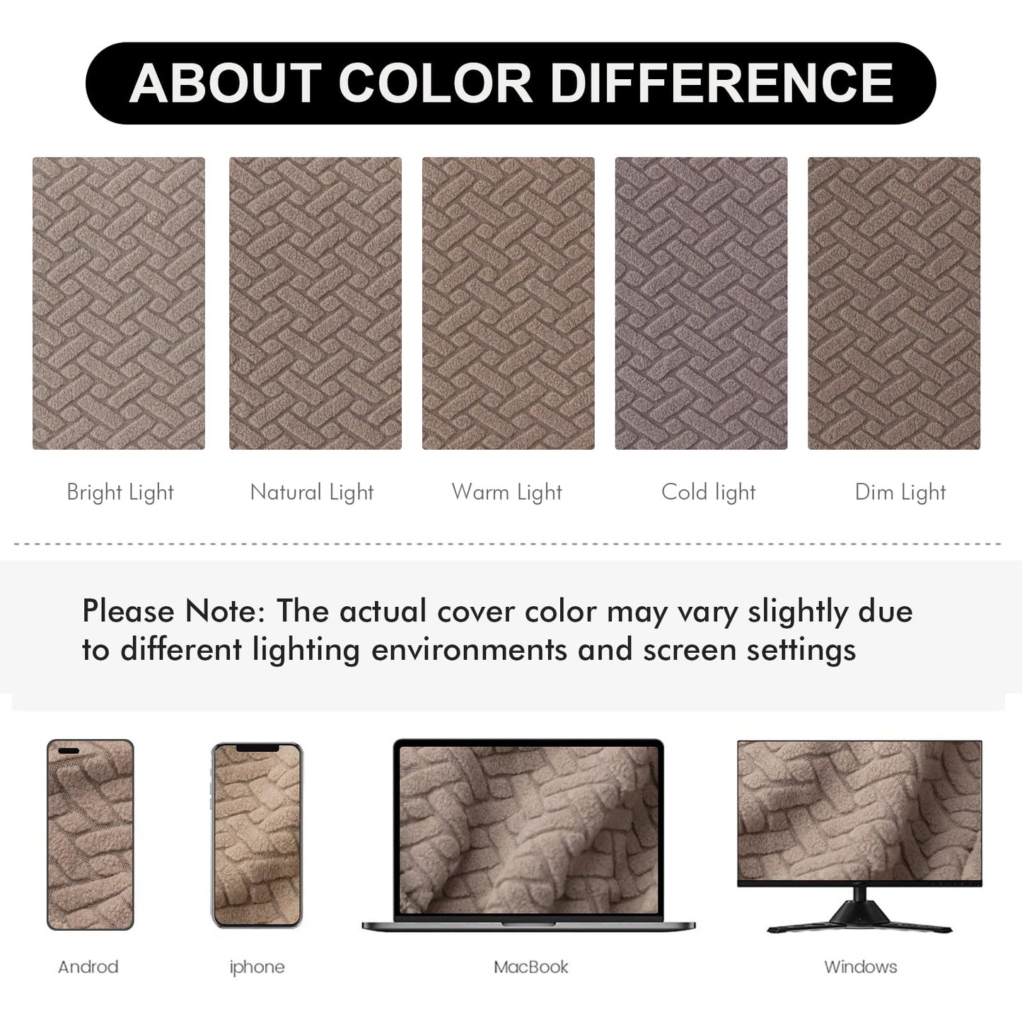 Genina Seat Covers for Dining Room Chair Seat Slipcovers Kitchen Chair Covers (Taupe, 6 Pcs)