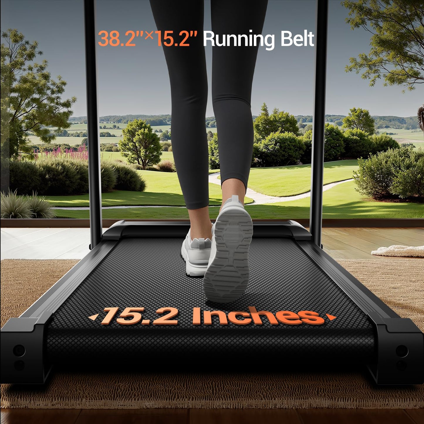 12% Incline Treadmill with Handle, 3-in-1 Portable Treadmills for Home and Office, Foldable Treadmills with 300 Lbs Weight Capacity, 3.0HP Quiet Walking Pad Treadmill, Three Touch Screen