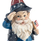 Alpine Corporation 12" Tall Outdoor Patriotic Garden Gnome Saluting Yard Statue Decoration
