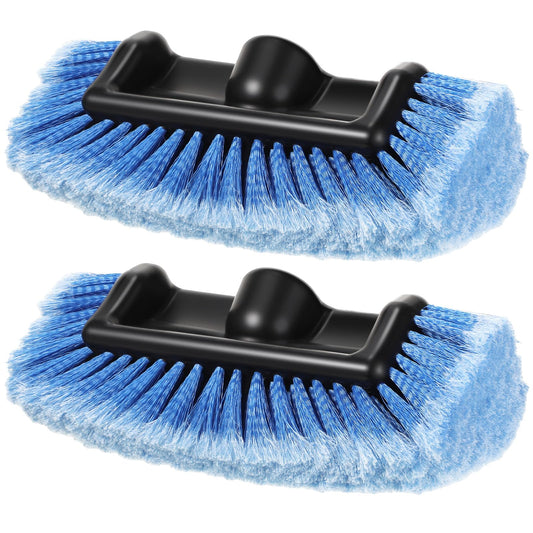 Tanlade 2 Pcs Car Wash Brush Head with Soft Detailing Bristle Flow Through Car Cleaning Brush Exterior Wash Equipment for Auto Truck RV Boat Camper(12 Inch,Blue)