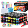 TMOL Washable Paint for Kids 42 Colors,Non-Toxic, Safe & Washable for Toddlers, Tempera Paint with Brushes, Palette & Bucket, School Project Art Supplies