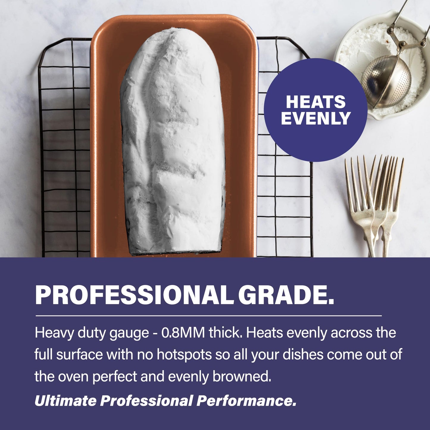 Gotham Steel Non Stick Ceramic Bakeware Set, 5 Piece No Warp & Dishwasher Safe Baking Set, Baking Pans Set with Round & Square Baking Pan, Muffin Pan, Loaf Pan & Baking Sheet for oven, 100% PFOA Free