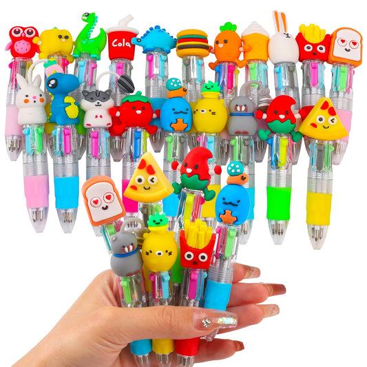 20Pcs Mini Multicolor Pens in One 4-in-1 Cute Pens Bulk for Kids, Ballpoint Pen for Birthdays and Children's Parties, Fun Gifts Assorted Ink Kawaii Pen