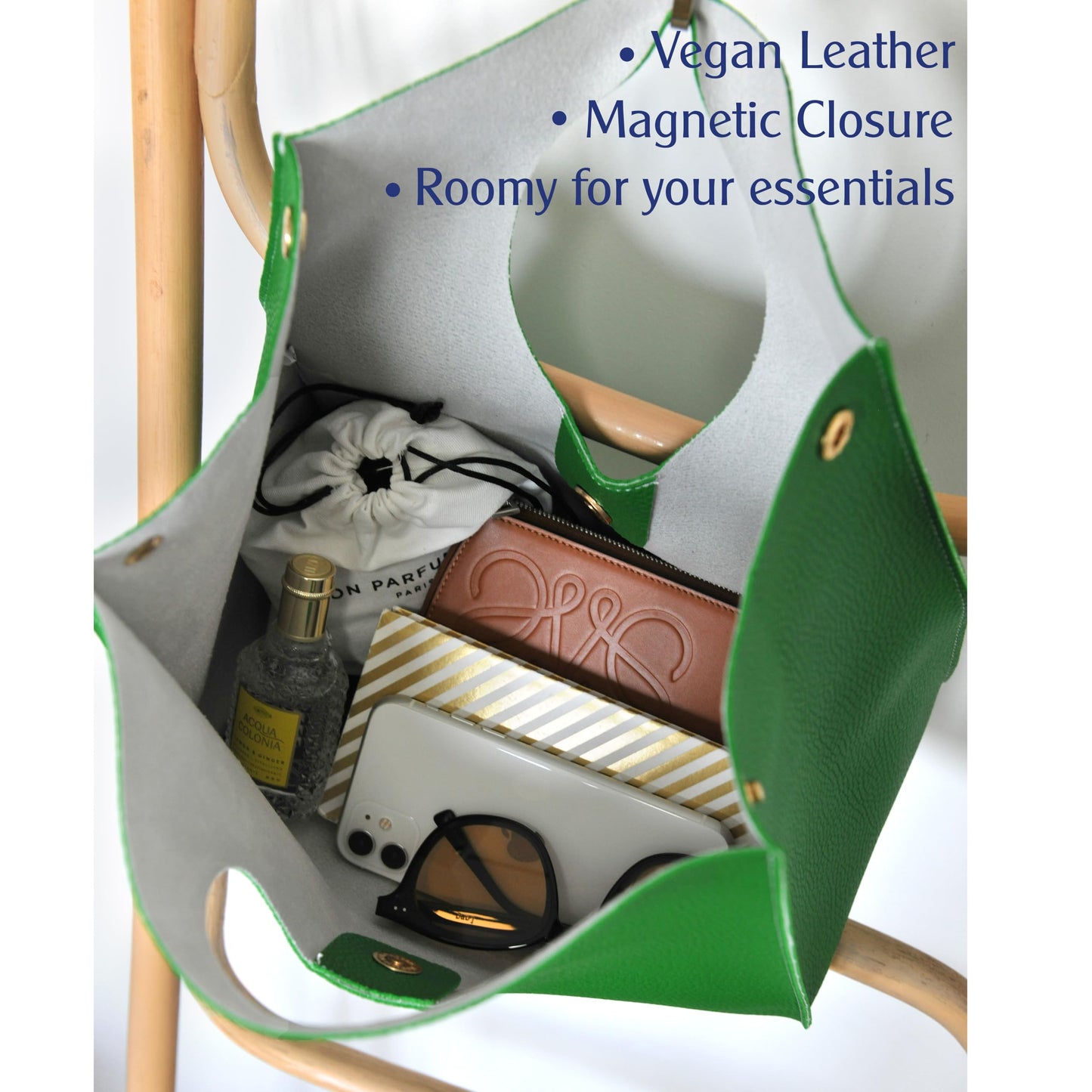 HOXIS Vintage Minimalist Style Soft Pu Leather Handbag Clutch Small Tote (Green)