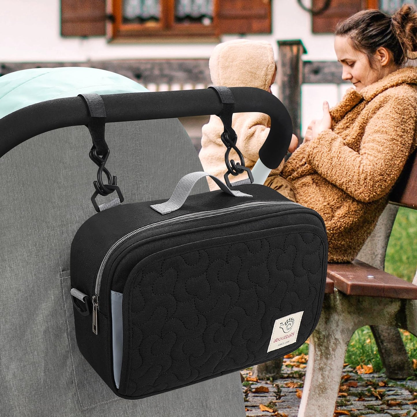 Accmor Stroller Organizer, Universal Stroller Organizer with Insulated Cup Holder Pocket, Dual Purpose Large Capacity Stroller Bag Caddy, Stroller Accessories Fits for Uppababy, Doona, Nuna Strollers