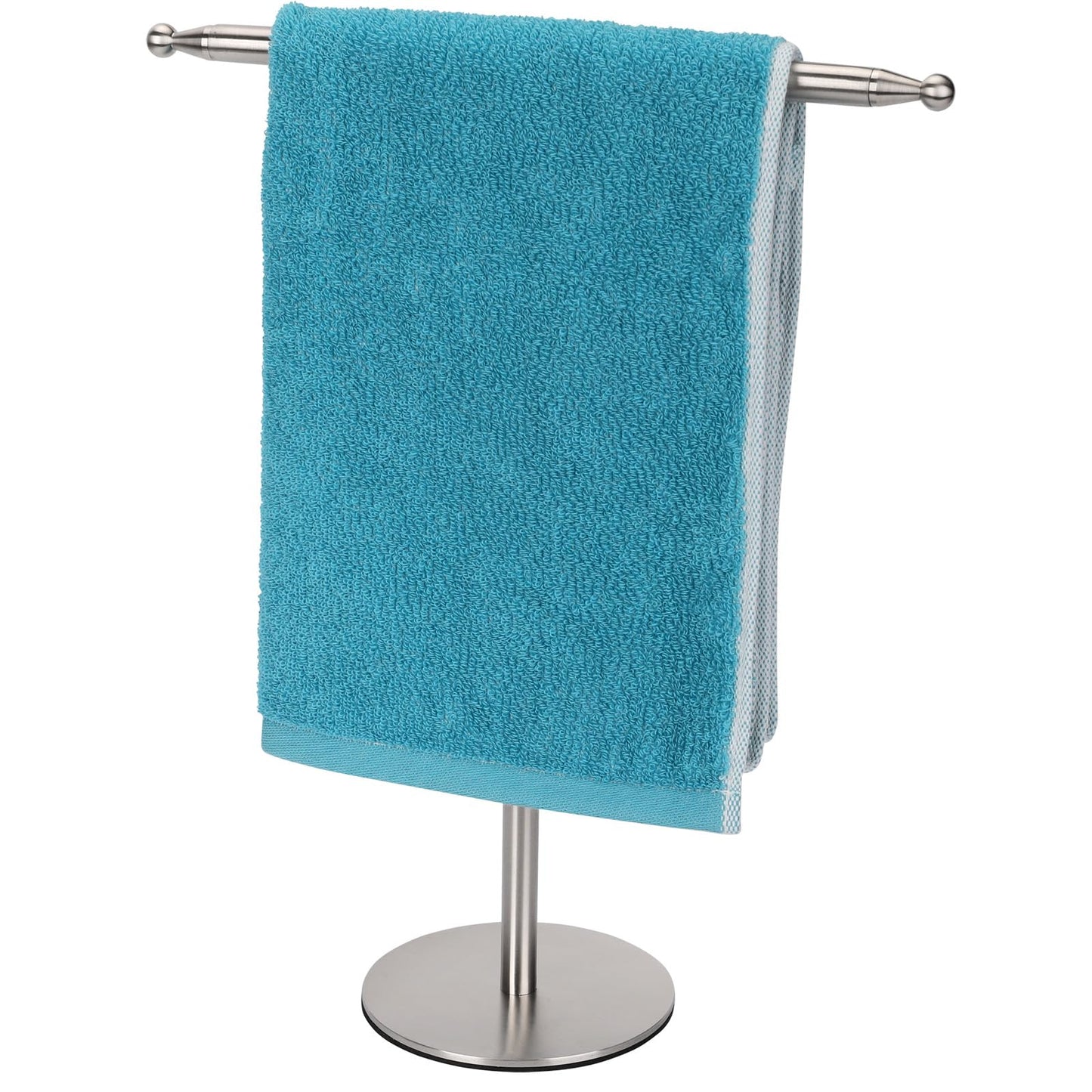 Gold Hand Towel Holder Stand for Bathroom Vanity Countertop Stainless Steel T-Shape Free Standing Towel Rack Stand Towel Bar for Bathroom Kitchen (Gold)