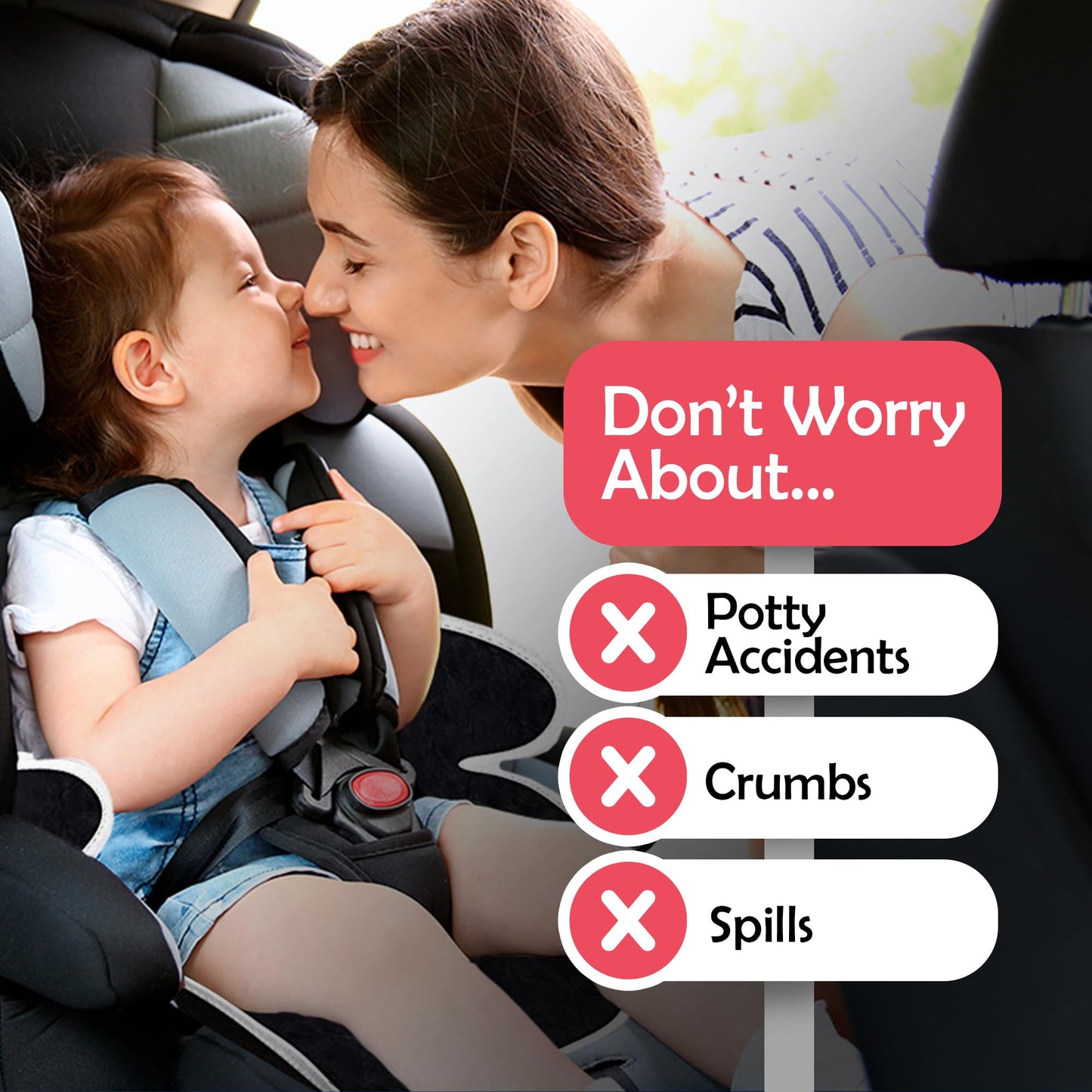 Bear and Care - Piddle Pads - Strollers, Bouncers & Car Seat Pad, Waterproof & Machine-Washable Cover on Car Potty for Toddler, Toilet Training Seat Covers, 4 Count Piddle Pads Carseat Pad (Pack of 1)