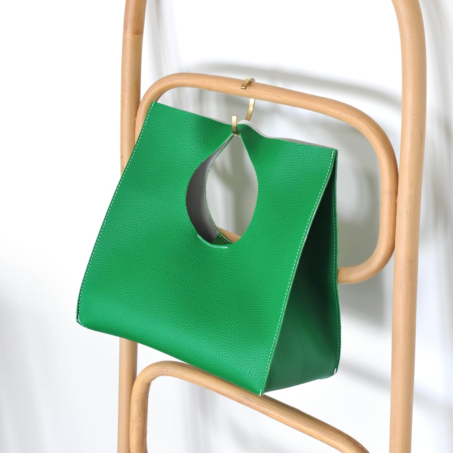 HOXIS Vintage Minimalist Style Soft Pu Leather Handbag Clutch Small Tote (Green)