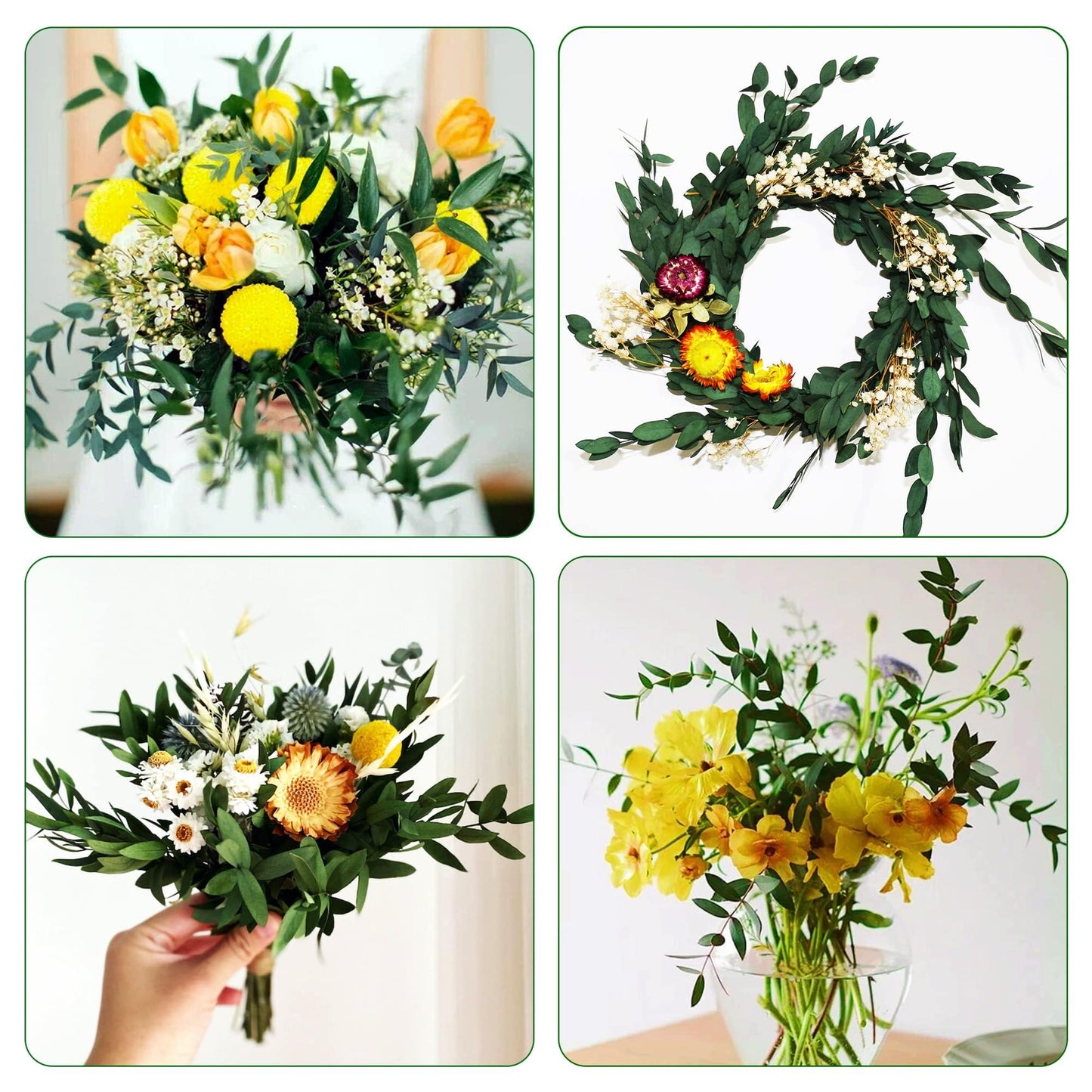 20+ Small Dried Eucalyptus Stems, 7-14 Pcs Preserved Greenery Plants Branches, 17'' Natural Real Eucalyptus Bundles for Shower, Green Leaves Plant for Arrangement, Wedding, Office, Home Decor(4oz)