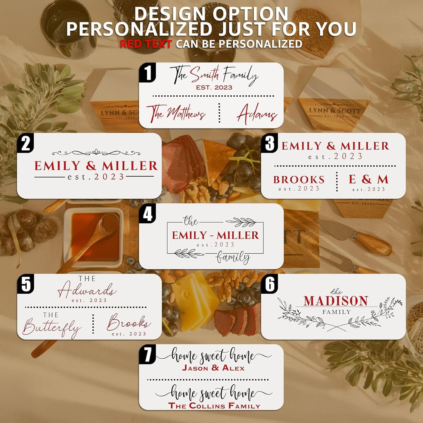 Personalized Charcuterie Board - Large Cheese Board for Wedding & Anniversary, New Home, House, Bridal Shower, Birthday, Retirement Gift for Women, Custom Wedding Gifts