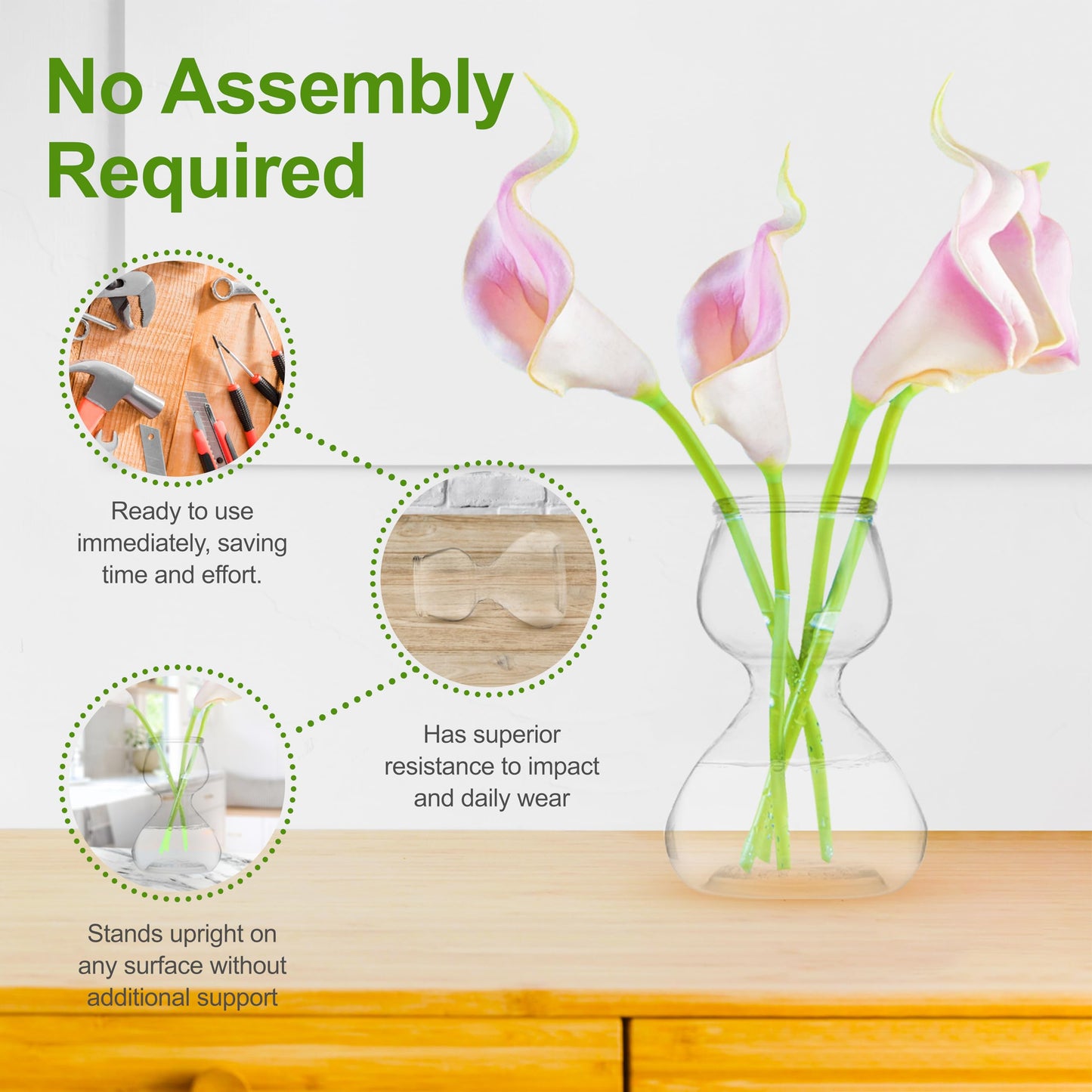 Garden Guru Plant Propagation Stations – Self-Standing Hourglass Glass Vases for Hydroponic Plant Growth – Unique Double Bubble Design for Home Decor (Set of 2)