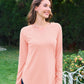 YUCOLEN Oversized Tunic for Women Long Sleeve T-Shirts Winter Lightweight Tops to Wear with Leggings Pink M