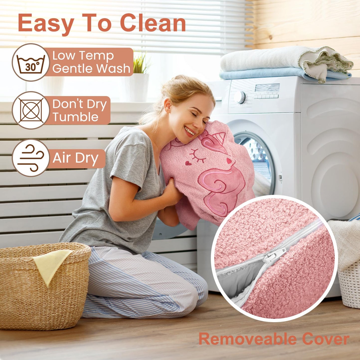 TinyPalsa Kids Couch, 53.1”x23.6” Sofa Bed, Convertible Sofa to Lounger Fold Out, Pink Unicorn Design Chair for Toddlers 1-3, Gift for Birthday, Movie Night