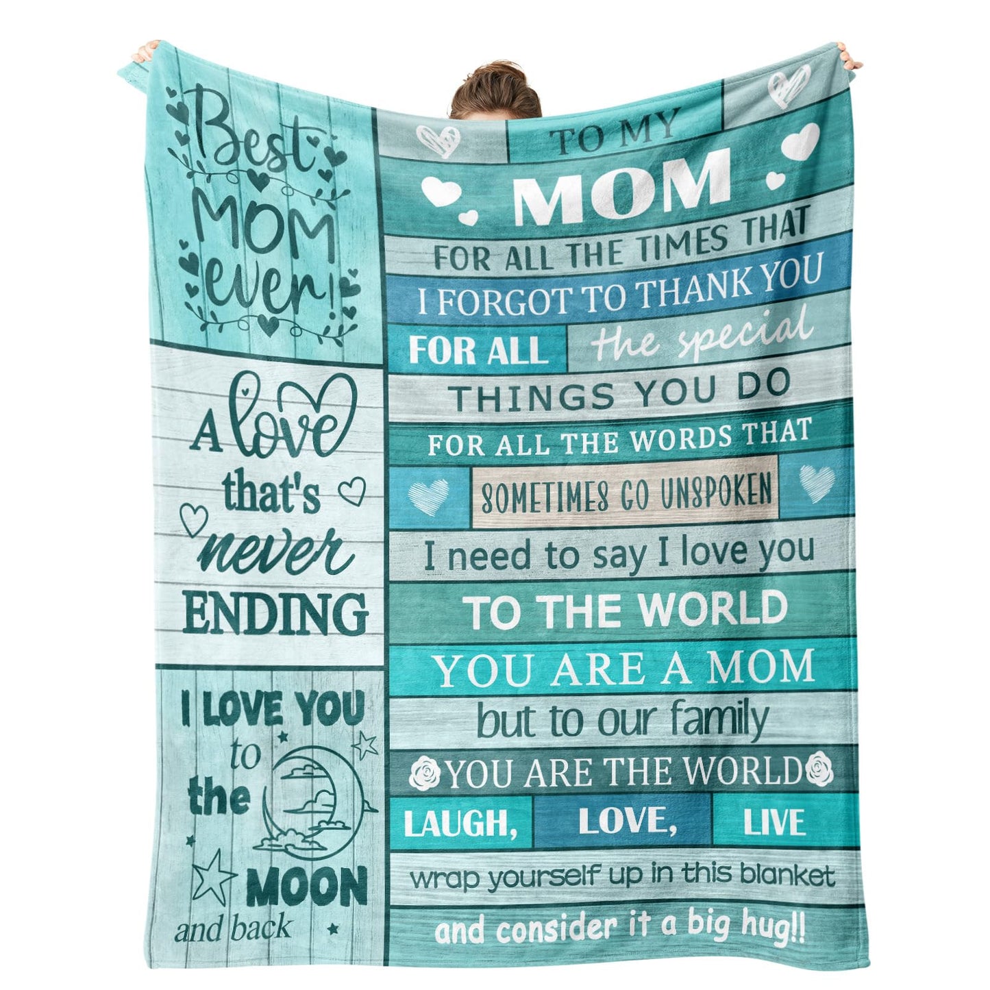 Psspotgj Gifts for Mom Birthday, Mothers Day Mom Blanket, Mom Gifts from Daughters Son, Mother Mommy Throw Blanket for Valentines, Thanksgiving, Christmas 60"X50"