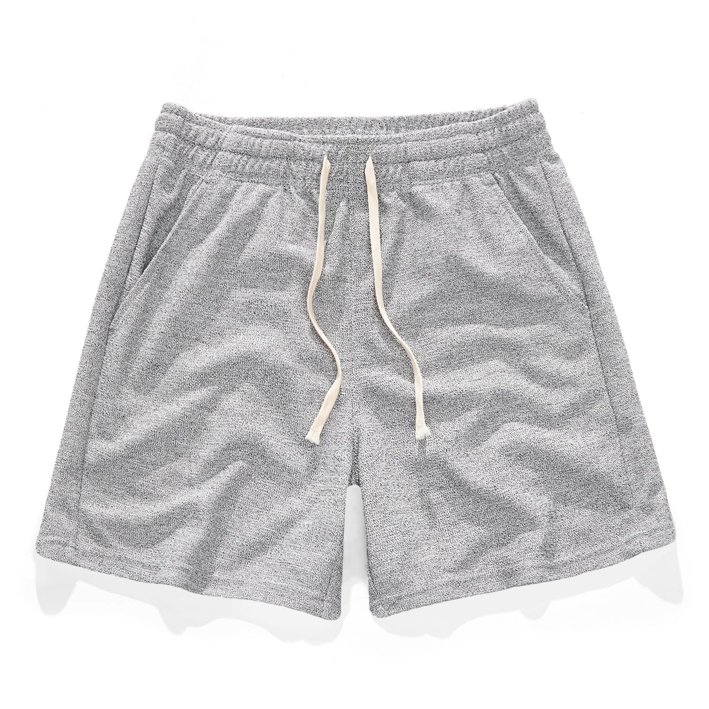 AIMPACT Mens Sweat Workout Shorts 5" Lounge Sleep Pajama with Pockets Casual Gym Sports Short Shrots, Greywhite