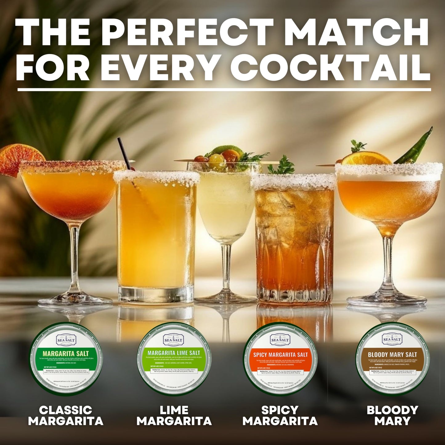 Spicy Margarita Salt Garnishing Infused with Habanero – Unrefined, Natural Cocktail Garnishing for Cocktails, Ruddy Mary & Mixed Drinks, 6 oz Tub – Sea Salt Superstore