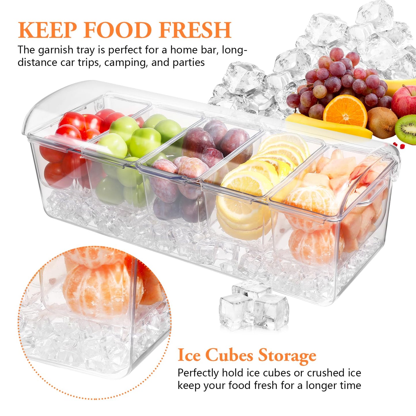 Bartending Supplies - 18" x 12" Bar Mat Garnish Tray with Lid Bar Caddy 3 Tier Bar Glass Rimmer, 2 Plastic Juice Pour Bottles 3 Mini Tongs 12 Classic Liquor Bottle Pourers 500 Cocktail Straws(Clear)