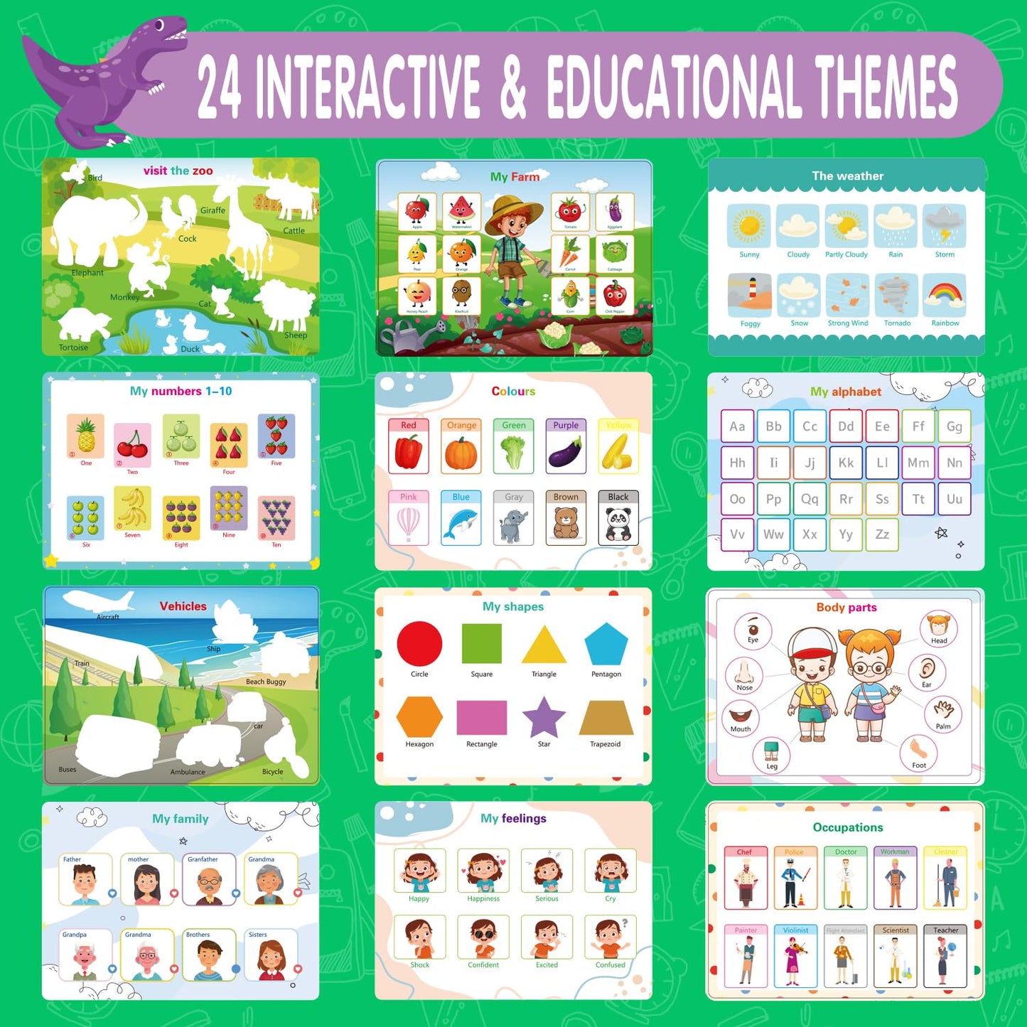 NASHRIO Montessori 24 Themes Busy Book for Toddlers 3-5, Engaging Preschool Learning Activities for Home School Travel – Educational Toy for 3-6 Year Old Boys & Girls