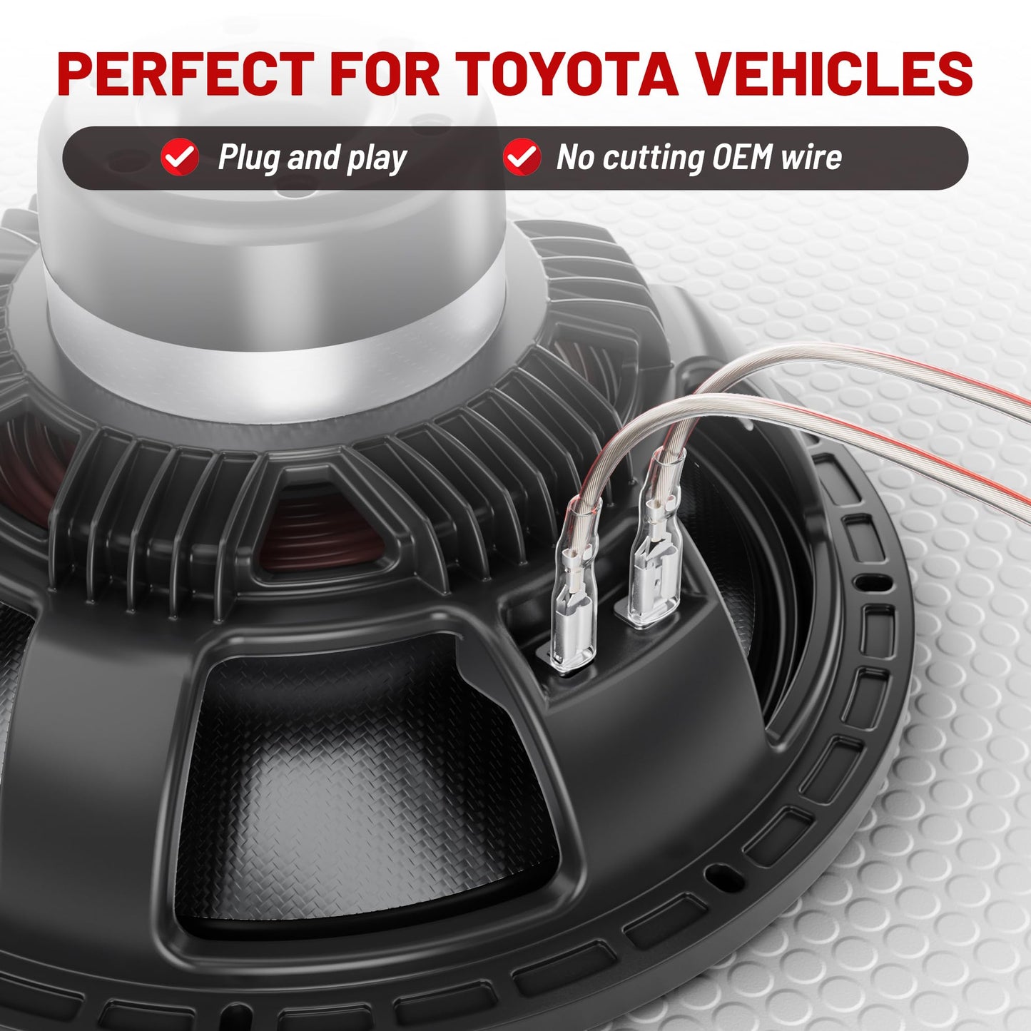 RED WOLF Car Door Speaker Wiring Harness Adapter Connector Plug Replacement for 2000-2019 Toyota Camry 4Runner Tacoma RAV4 Scion, Subaru 2012-2019, Mitsubishi 2002-2020 4PCs