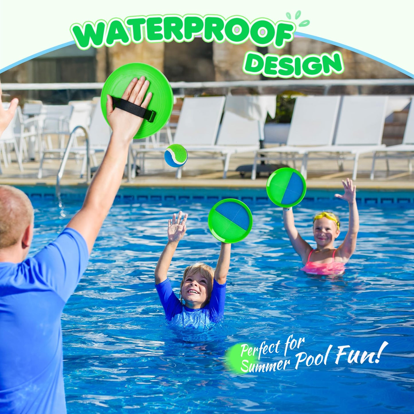 Toss and Catch Ball Set for Toddlers Kids Adults - 6 Pack - Beach Toys Pool Toys Outdoor Yard Games for Family- Sturdy & Water-Resistant - Classic Gift for Boys Girls 3 4 5 6 7 8 9 10 11 12+ Years Old