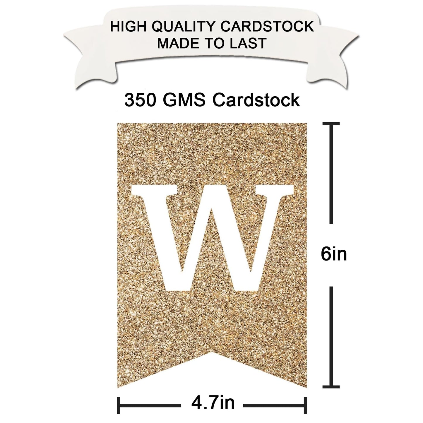 Gold Welcome Banner - Home Decoration, Ready to Hang - Housewarming & Military Commemorations - 8 ft Strand