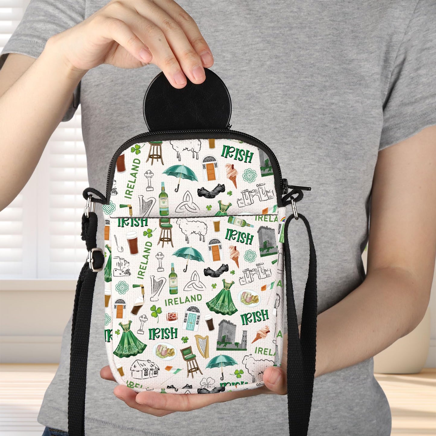 JNIAP Irish Crossbody Bag Ireland Travel Gift Ireland Themed Gifts Ireland Crossbody Purse Irish Travel Purse (Ireland cb)