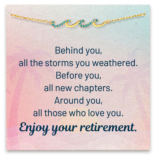 STORYJEWELLERY Birthday Gifts for Women, Gifts for Sister Mom Daughter and Friend, 30th 40th 50th 60th Birthday Gifts for Women, Wave Bracelet for Sister Mom and Daughter, Retirement Gift for Woman