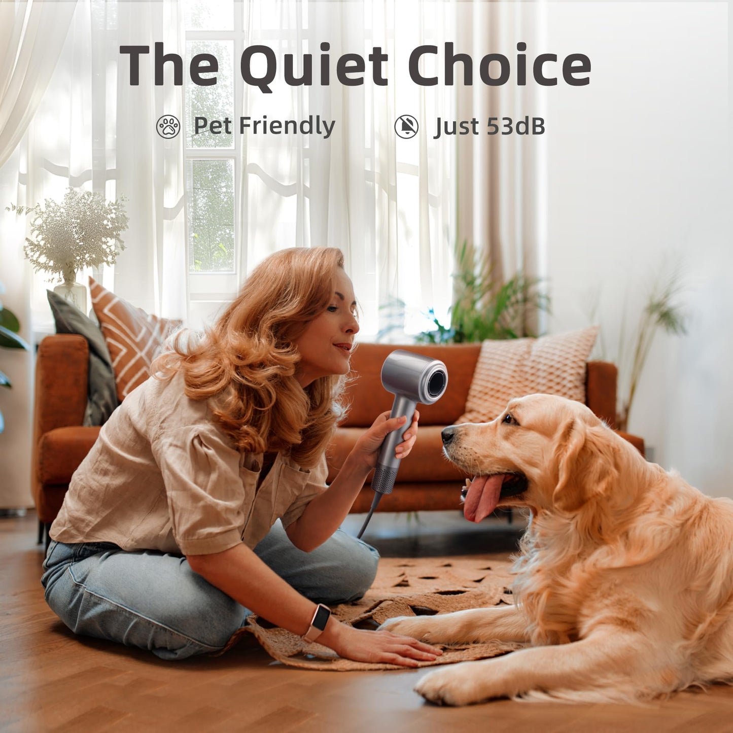 Hair Dryer 150000 RPM Super High Speed 500 Million Negative Ionic Blow Dryer Quiet Leafless Mini Powerful Fast Drying Hairdryer with Magnetic Diffuser and Nozzle for Home Professional Salon Travel