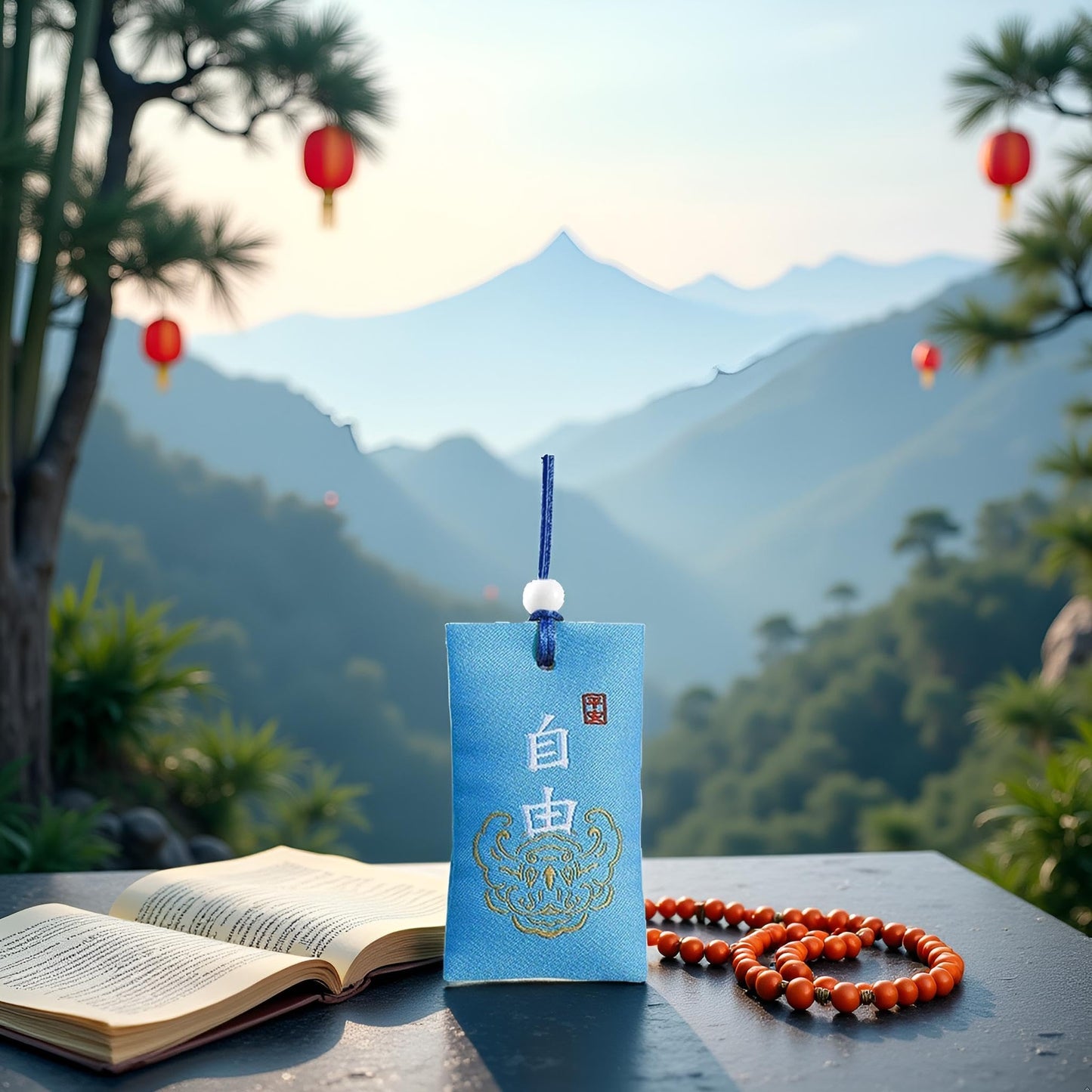 Blue Spiritual Salts Pouchs with Sachet, Buddhist Spirituals Salt Pouch Necklace, Lucky Bag, Classical Talisman from China Salt and Salt Substitutes