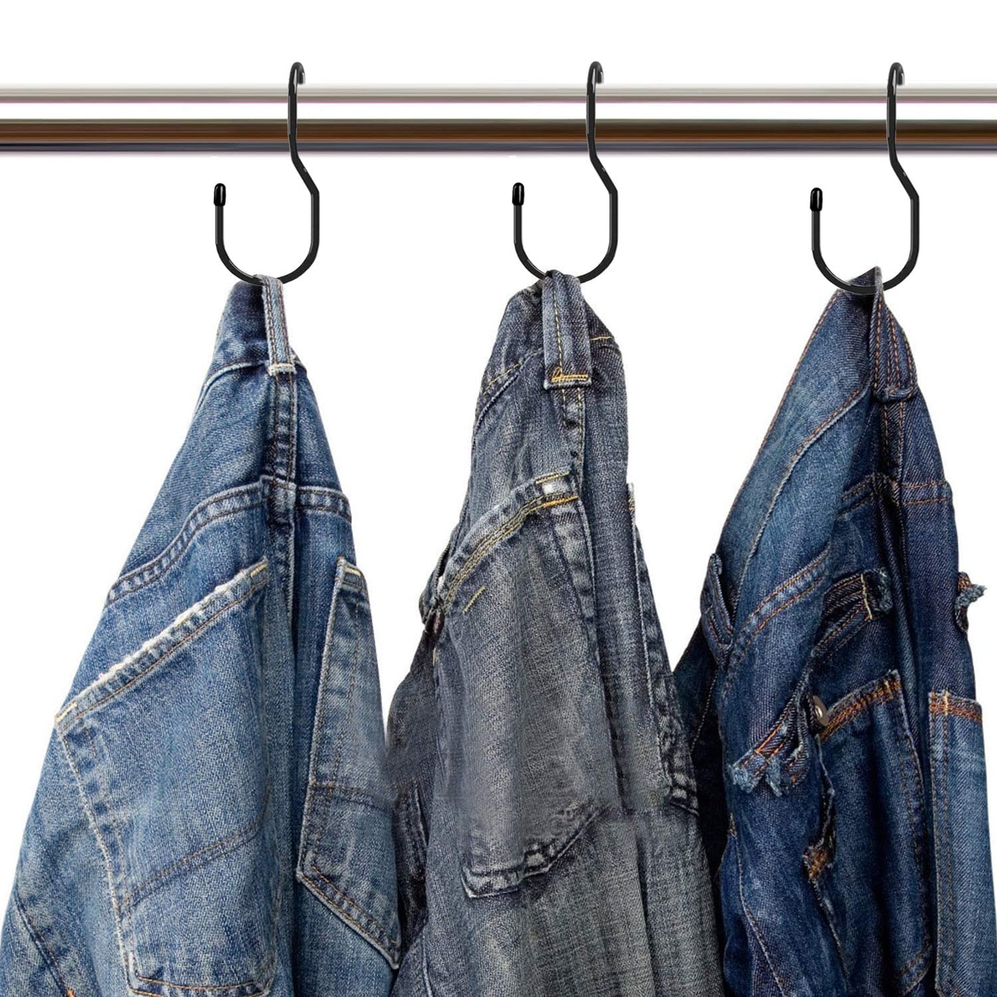 Purse Hanger for Closet, Unique Twist Design Bag Hanger Purse Hooks, 5 inch Large Size Closet Rod Hooks for Hanging Bags, Purses, Handbags, Belts, Scarves, Hats,Clothes, Pans and Pots (12 Pack Black)