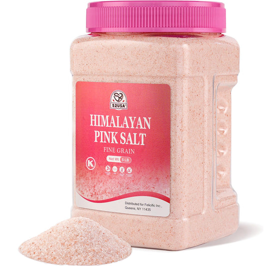 52USA Himalayan Pink Salt Fine, Fine Ground Table and Cooking Salt, 80oz (5 Pound), 100% Real, Pure, Unrefined Himalayan Pink Salt, 80+ Minerals and Electrolytes, Pink Himalayan Sea Salt, Kosher Salt