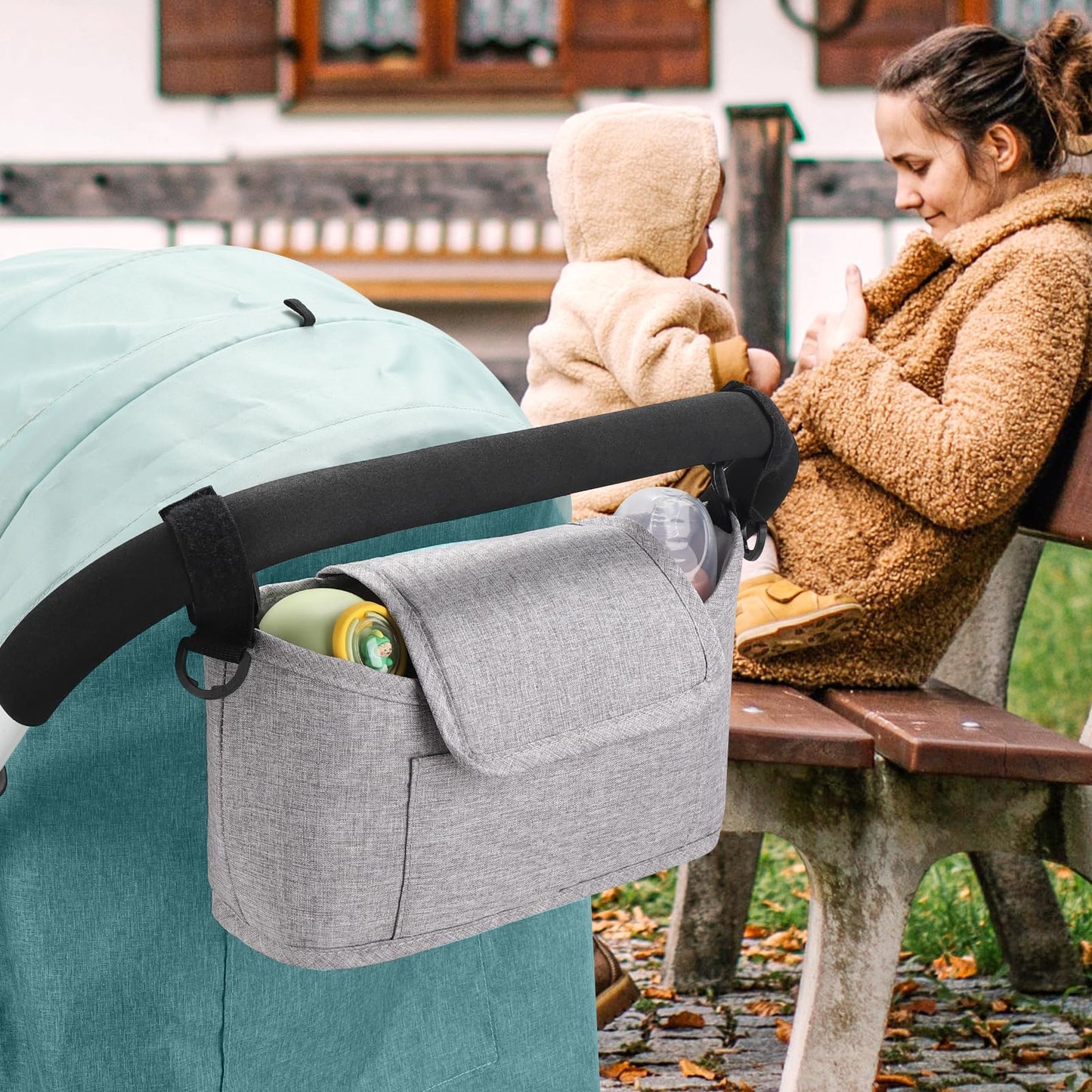 Accmor Universal Stroller Organizer, Stroller Bag Caddy Organizer, Stroller Organizer Accessories for Uppababy, Baby Jogger, Nuna, Doona, Britax Strollers