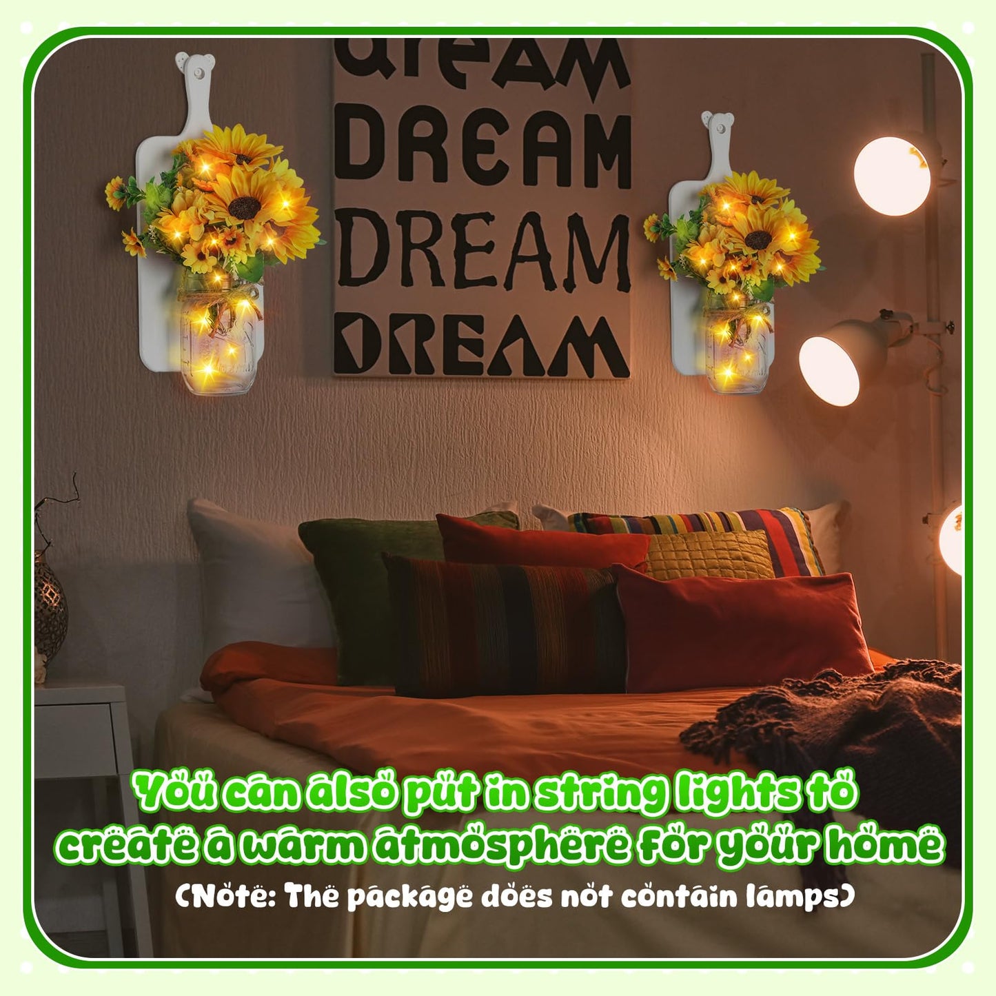 Mimorou 2pack Mason Jar Sconce Wall Decor Rustic Wall Sconces Glass Jar Handmade Hanging Sconce Wall Decor Wood Board with Mason Jars for Living Room Dining Room Bedroom Kitchen Farmhouse Home Decor