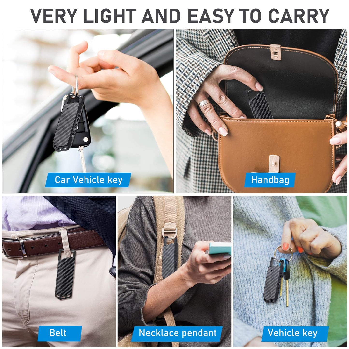 64GB Digital Voice Recorder with Bluetooth - Voice Activated Keychain Audio Recording Device - 800 Hours Capacity for Classes, Interviews, Meetings, Music