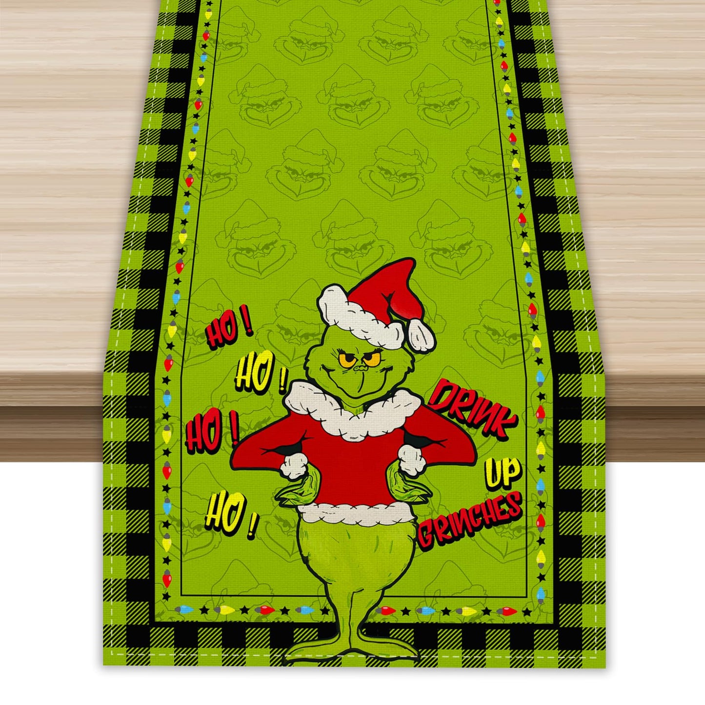 Linen Green Christmas Table Runner Merry Christmas Tablecloth Christmas Xmas Winter Holiday Home Kitchen Dining Room Table Decorations 13x72 Inch