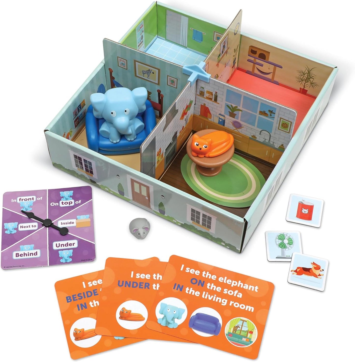 Learning Resources Elephant in The Room Positional Word Activity Set, Educational Games, Sight Word Games, Board Games for Kids, Ages 4+, Birthday Gifts for Boys and Girls