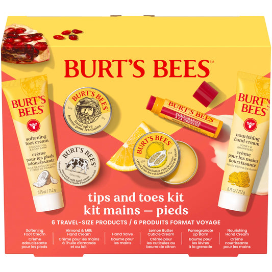 Burt's Bees Gifts Ideas - Classics Set, 6 Products in Giftable Tin – Cuticle Cream, Hand Salve, Lip Balm, Res-Q Ointment, Hand Repair and Foot Cream