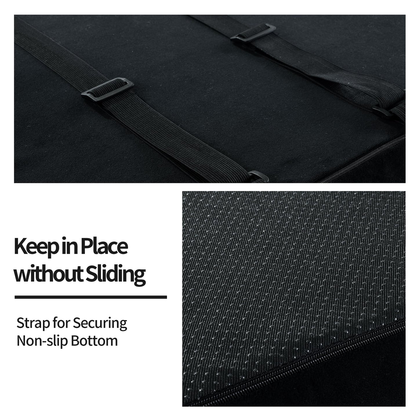 HOMBYS Foam Recliner Cushion with Leg Pillow for Elderly Large Square Seat Cushion Wave Shape Footrest for Armchairs Couch, Medium Thick & Supportive, Non-Slip Design, Black