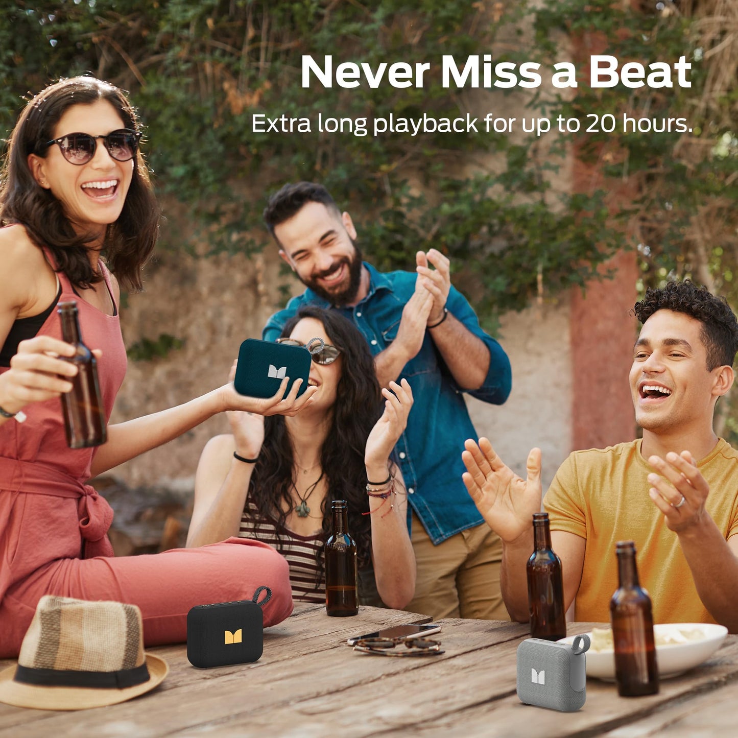 Monster Cube 1 Portable Bluetooth Speaker, IPX7 Waterproof, Bluetooth 6.0, 20H Playtime, Powerful Stereo Sound, Speaker for Home, Outdoors and Travel, Black