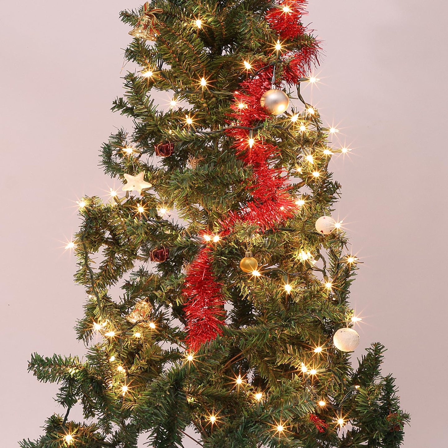 TIGOMOOV 21ft White Christmas String Lights Indoor，Warm White 100 Count String Lights Plug in, Mini Xmas Lights Outdoor Clear White Christmas Tree Lights- String White Lights for Bedroom