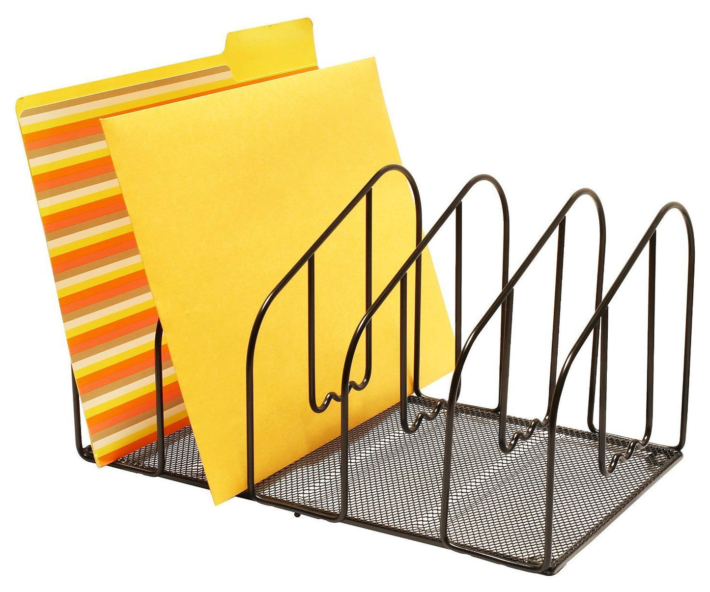 Deco Brothers File Sorter Organizer for Desk, 5 Sections, Silver