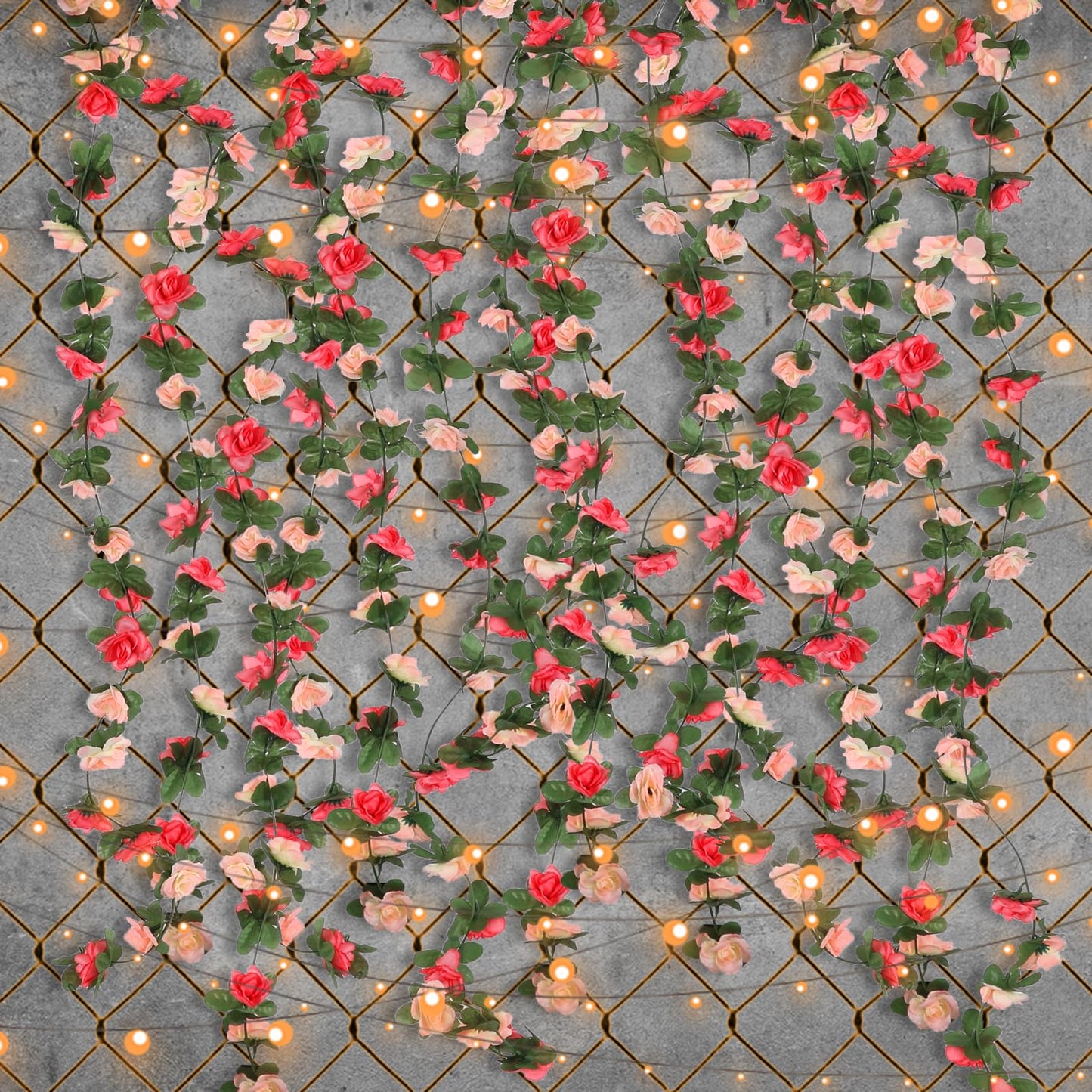 10 Pcs 82FT Flower Garland, Artificial Rose Garland Flowers Plants Fake Flower Hanging Rose Ivy, Birthday Party Valentine's Day Wedding Wall Arch Decor