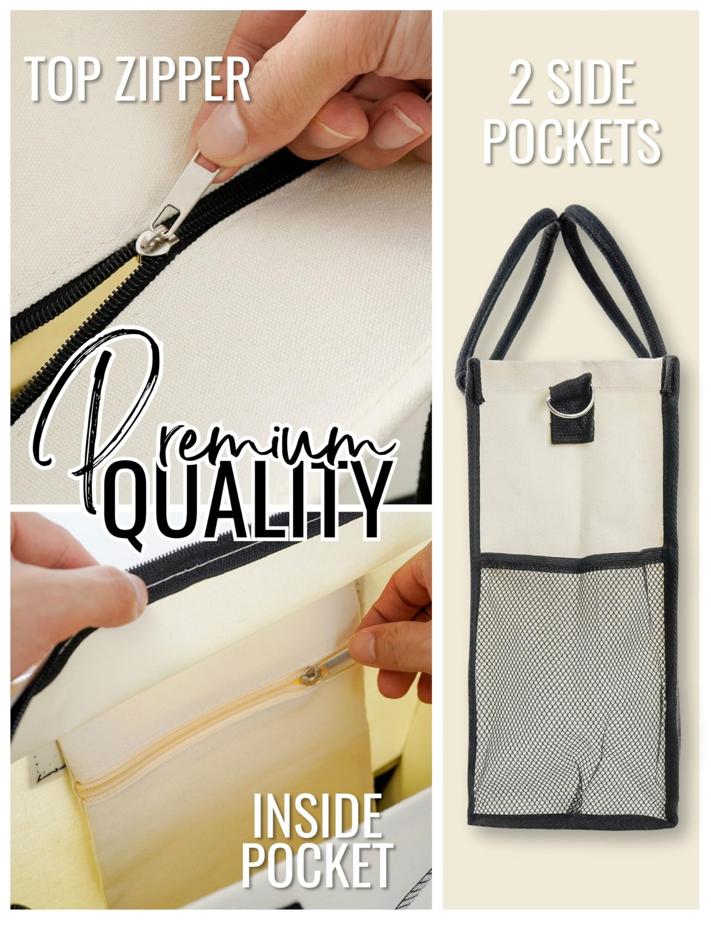 InnoBeta Boston Terrier Gifts for Women Canvas Tote Bag, Boston Terrier Gifts Tote with Top Zipper Closure and Shoulder Strap for Birthday, Mother's Day, Christmas