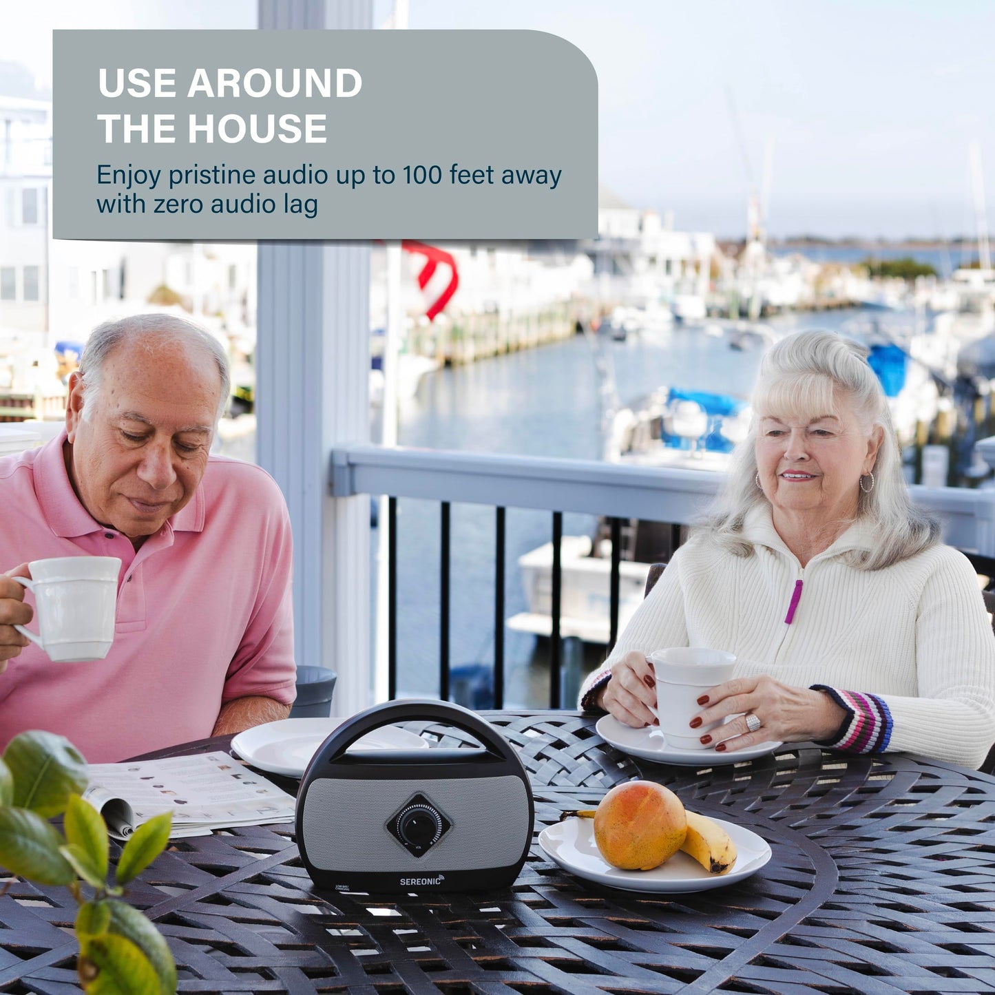 Portable Wireless TV Speakers for Smart TV - Ideal for TV Watching Without The Blaring Volume - Wireless Speakers Designed for Hard of Hearing and Seniors – Compatible with TV Streaming Audio