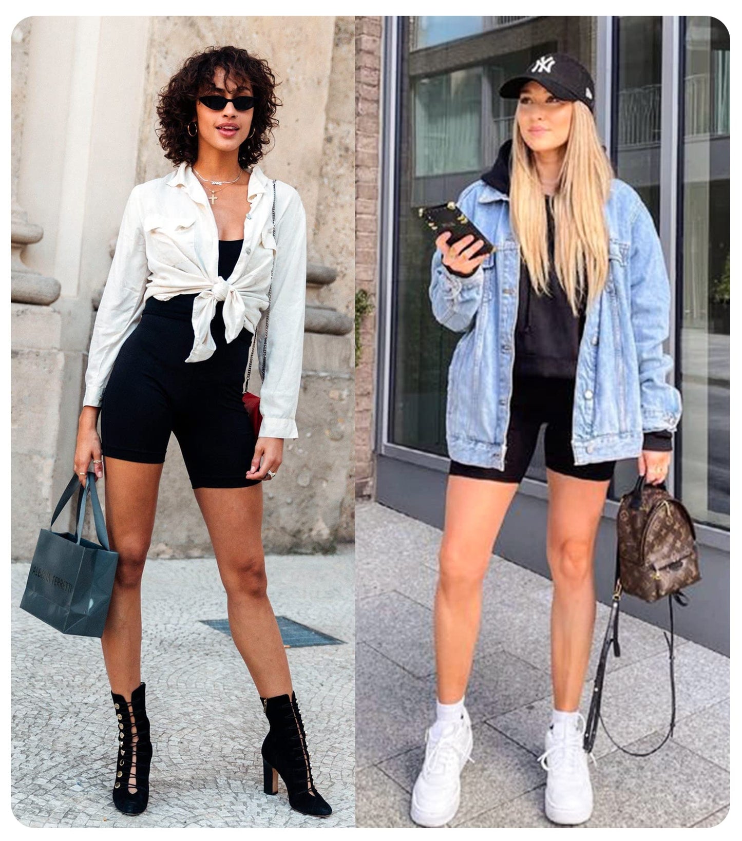 FULLSOFT 4 Pack Biker Shorts for Women – 5" High Waist Tummy Control Workout Yoga Running Compression Exercise Shorts with Pockets(4 Pack Black/Black/Black/Black,Small-Medium)