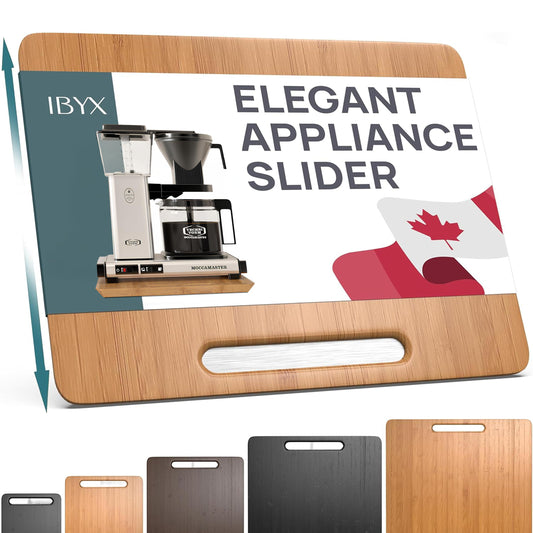 Ibyx Elegant Sliding Tray for Your Coffee Maker & Heavy Kitchen Appliances - Sturdy, Slides Easily from Under The Cabinet (Natural, 13”W x 10.5”D)